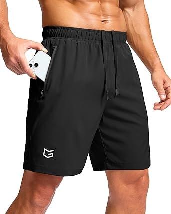 G Gradual Men's Athletic Running Shorts with Zipper Pockets