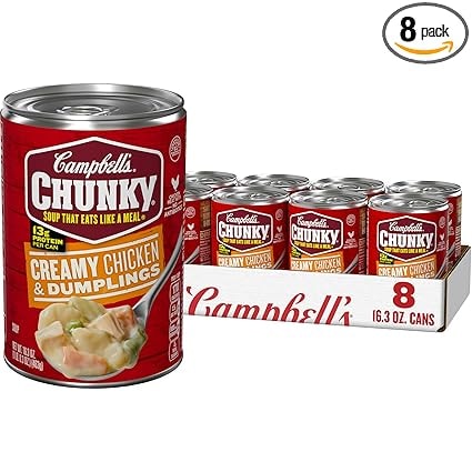 Campbell's Chunky Creamy Chicken & Dumplings Soup, 16.3 oz (8 Pack)