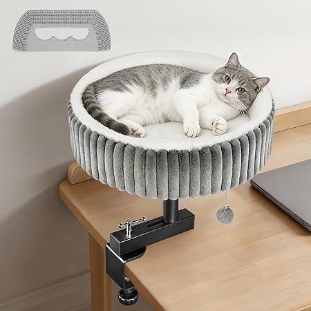 TNELTUEB 360-Degree Rotating Clamp-On Cat Desk Bed
