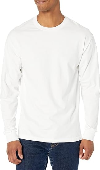 Hanes Men's Ultra Cotton Long Sleeve T-Shirts (2-Pack, White)