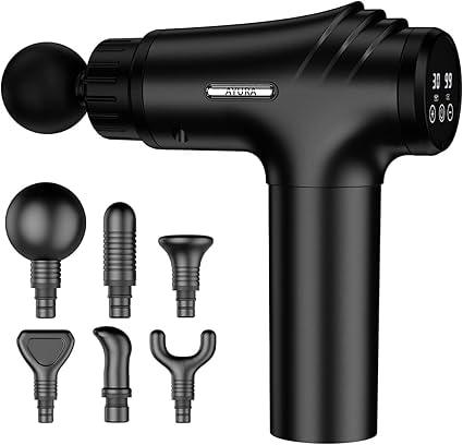 AYURA 30-Speed Deep Tissue Massage Gun with 6 Attachments