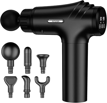 AYURA 30-Speed Deep Tissue Massage Gun with 6 Attachments