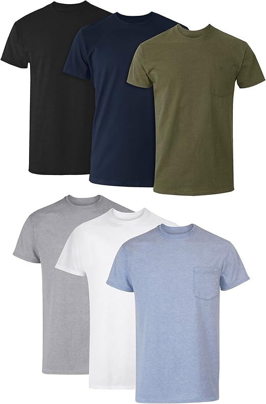 Hanes Men's 6-Pack Pocket T-Shirts