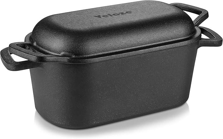 Velaze 3.6-Quart Cast Iron Dutch Oven with Lid