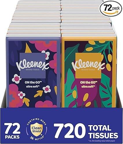 Kleenex On-the-Go 3-Ply Facial Tissues (72 Packs)