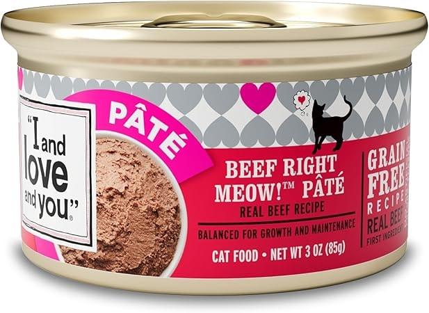 I and love and you Beef Right Meow Pate Wet Cat Food, 3oz Cans