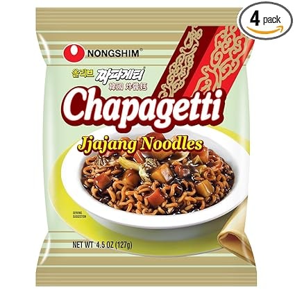 Nongshim Chapagetti Jjajang Ramen Noodles, 4.5 oz (4-Pack)