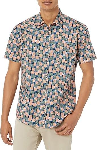 Amazon Essentials Men's Cotton Regular-Fit Short-Sleeve Button Shirt