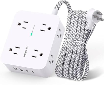 HANYCONY 8-Outlet Surge Protector with 4 USB Ports