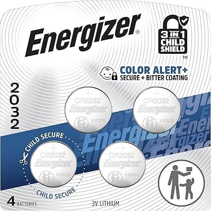 Energizer 2032 Lithium Coin Batteries 3V 4 Pack
