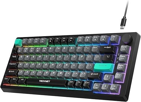 TECKNET 82-Key RGB Backlit Wired Gaming Keyboard