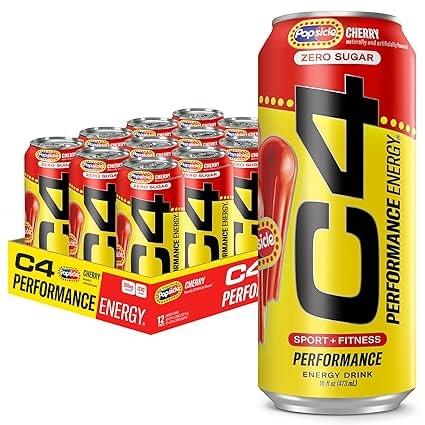Cellucor C4 Zero Sugar Pre Workout Energy Drink, Cherry Flavor