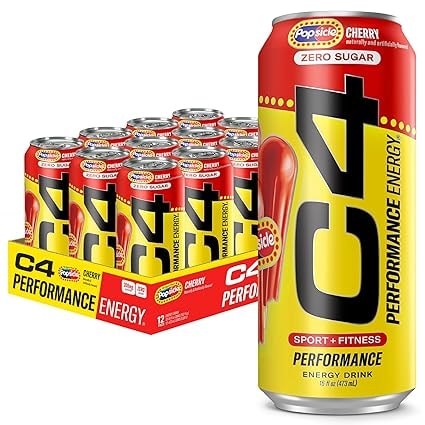 Cellucor C4 Zero Sugar Pre Workout Energy Drink, Cherry Flavor