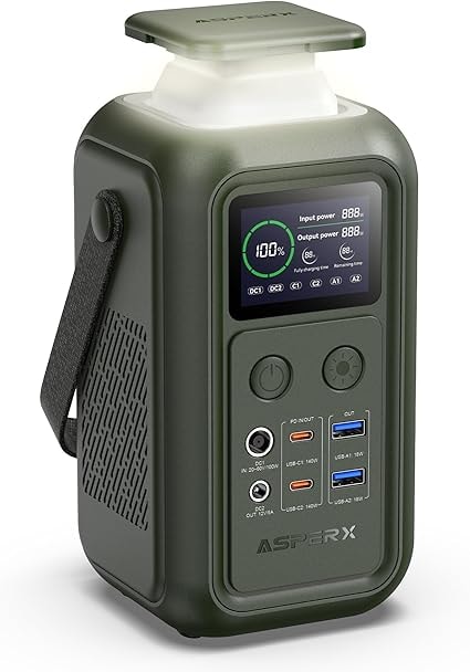 AsperX 192Wh Portable Power Station with 140W USB-C