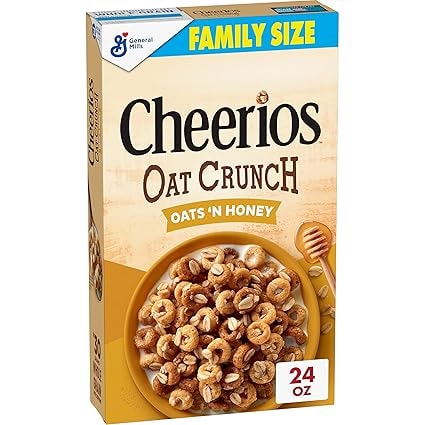 Cheerios Oat Crunch Oats & Honey Cereal, 24 Oz