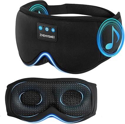 ZHENYEMEI 3D Sleep Mask with Bluetooth Headphones