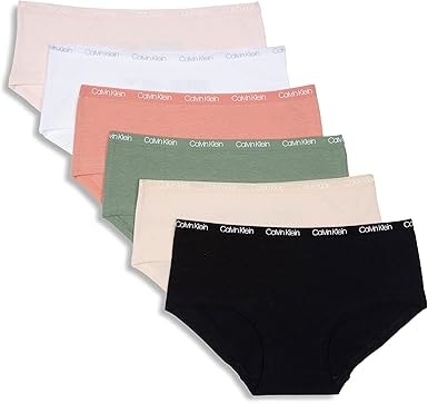 Calvin Klein Girls Cotton Hipster Underwear (6-Pack)