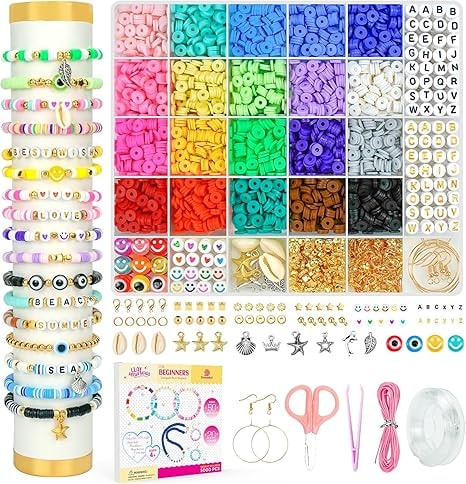 Dowsabel 5000-Piece Clay Beads Bracelet Making Kit