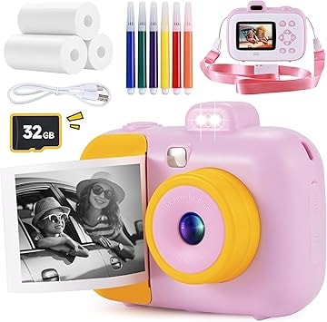YEEHAO Kids' Instant Print Camera 32GB Pink