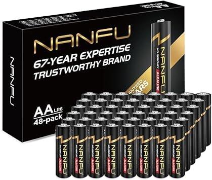 NANFU 48-Count AA 1.5V Alkaline Batteries