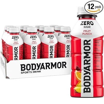 BODYARMOR ZERO Sugar Sports Drink, Fruit Punch, 16-Oz Bottles (12-Pack)