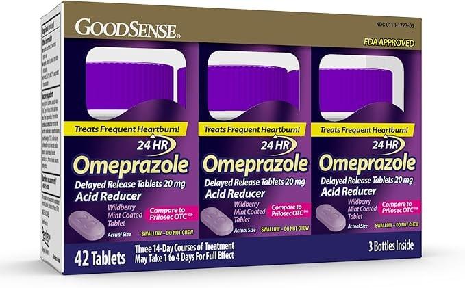 GoodSense Omeprazole 20mg Acid Reducer Tablets, 42 Count