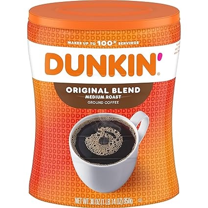 Dunkin' Original Blend Ground Coffee, Medium Roast, 30 Oz