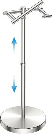 FORIOUS Adjustable Toilet Paper Holder Stand with Weighted Base