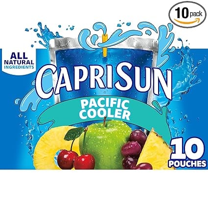 Capri Sun Pacific Cooler Mixed Fruit Juice Drink Blend, 10 x 6 oz Pouches