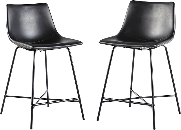 Walker Edison 2-Count Faux Leather Counter Stool