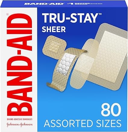 Band-Aid Tru-Stay Sheer Strips Adhesive Bandages (80 ct, Assorted Sizes)
