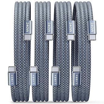 LISEN 6.6' 240W USB-C to USB-C Cable (4-Pack)