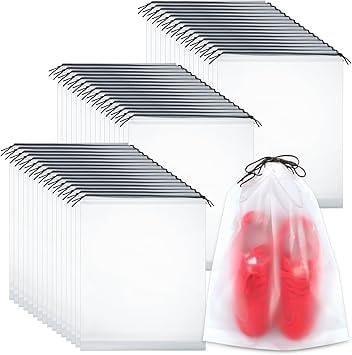 Dntorx 50 Pack Large Clear Travel Shoe Bags
