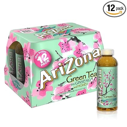 AriZona 12-pk 16-oz Green Tea with Ginseng and Honey