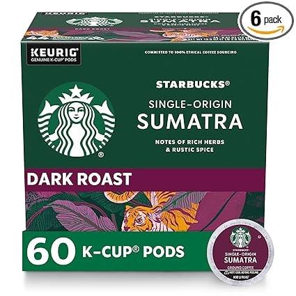 Starbucks Sumatra Dark Roast K-Cup Coffee Pods (60 Count)