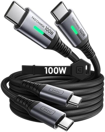 INIU USB-C Cable (2-Pack, 6.6ft) 100W Fast Charging