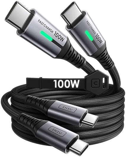 INIU USB-C Cable (2-Pack, 6.6ft) 100W Fast Charging