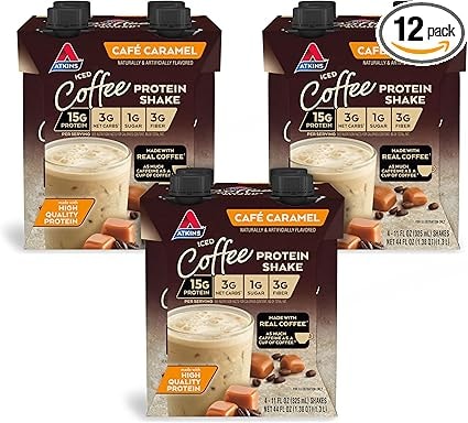 Atkins Iced Coffee Protein Shakes - Cafe Caramel (12-Pack)
