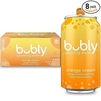 Bubly Orange Cream Sparkling Water, 12 Oz Cans (8 Pack)