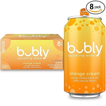 Bubly Orange Cream Sparkling Water, 12 Oz Cans (8 Pack)