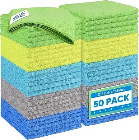 HOMEXCEL Microfiber Cleaning Cloths (50-Pack, 12.5" x 12.5")