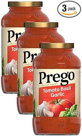 Prego Italian Tomato Sauce with Basil & Garlic, 24oz Jars (3-Pack)