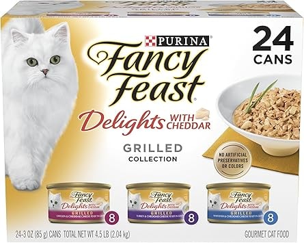 Fancy Feast Delights Wet Cat Food Variety Pack, 3-Oz Cans (24-Pack)