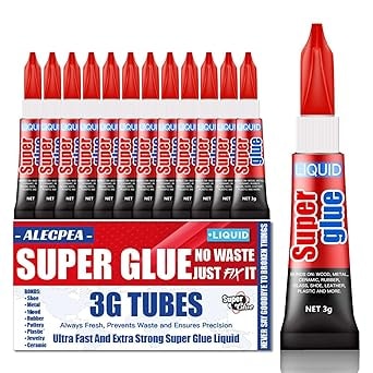 ALECPEA Super Glue Liquid - 12-Count 3g Single Use