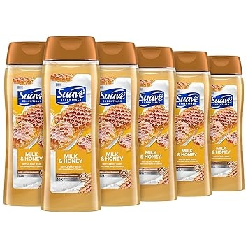 Suave Essentials Milk & Honey Body Wash - 6 Pack