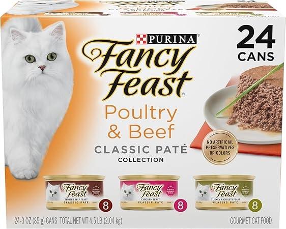 Fancy Feast Poultry and Beef Classic Pate Wet Cat Food Variety Pack