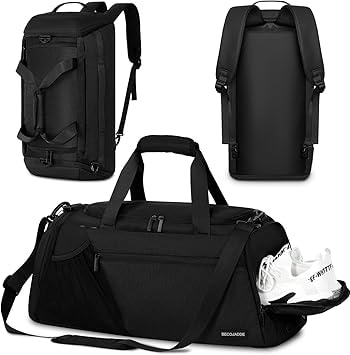 BECOJADDE 5-in-1 Convertible Gym Duffle Bag