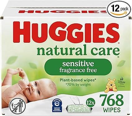 Huggies Natural Care Sensitive Baby Wipes, 12 Packs - Image 1