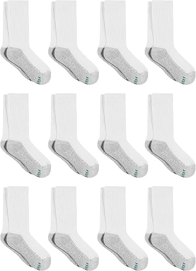 Hanes Boys' Double Tough Cushioned Crew Socks