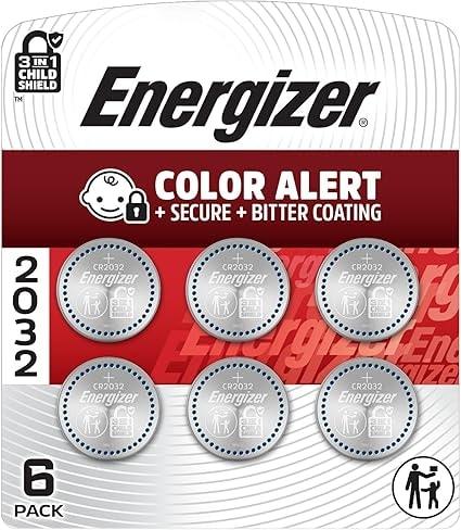 Energizer 2032 Lithium Coin Batteries 3V 6 Pack
